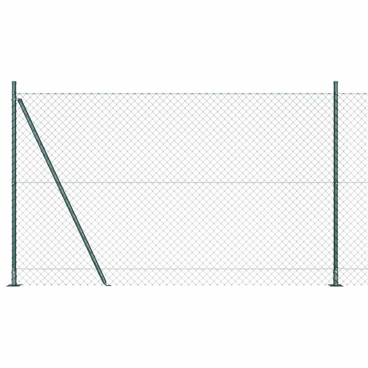 Vidaxl gaashek met betonnen voetstuk 10 x 1,5 m pvc-coated staal groen