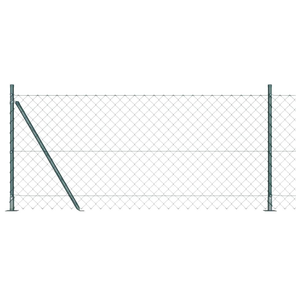 Vidaxl gaashek met betonnen voetstuk 10 x 0,8 m pvc-coated staal groen