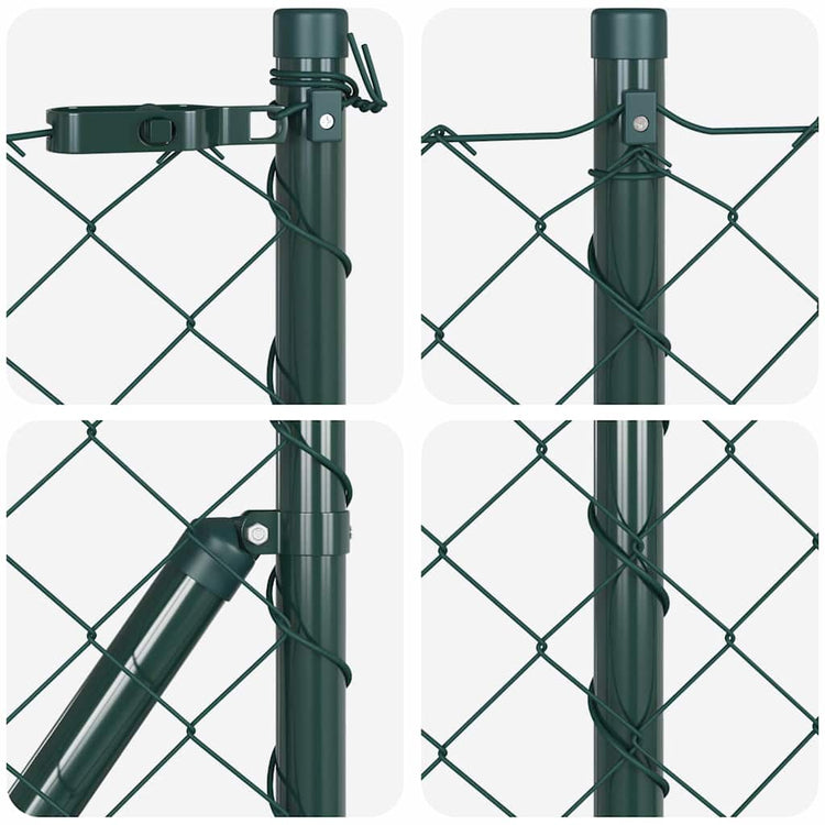 Vidaxl gaashek met betonnen voetstuk 10 x 1 m pvc-coated staal groen
