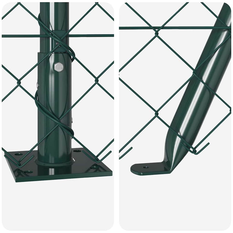 Vidaxl gaashek met betonnen voetstuk 10 x 1,2 m pvc-coated staal groen