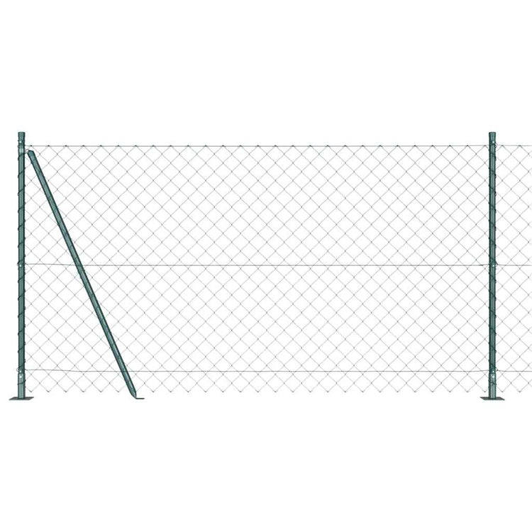 Vidaxl gaashek met betonnen voetstuk 10 x 1,2 m pvc-coated staal groen