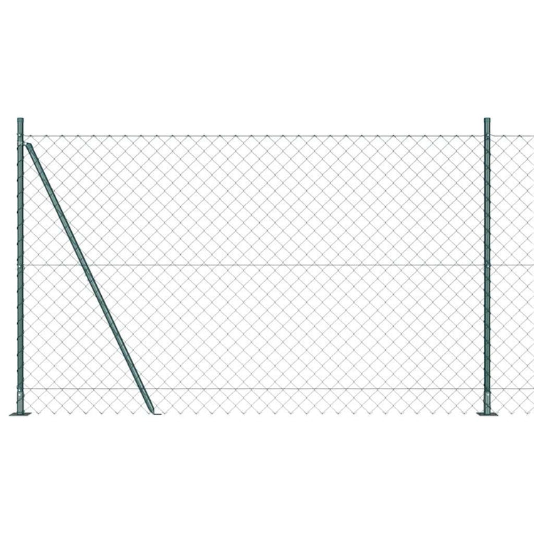 Vidaxl gaashek met betonnen voetstuk 10 x 1,5 m pvc-coated staal groen
