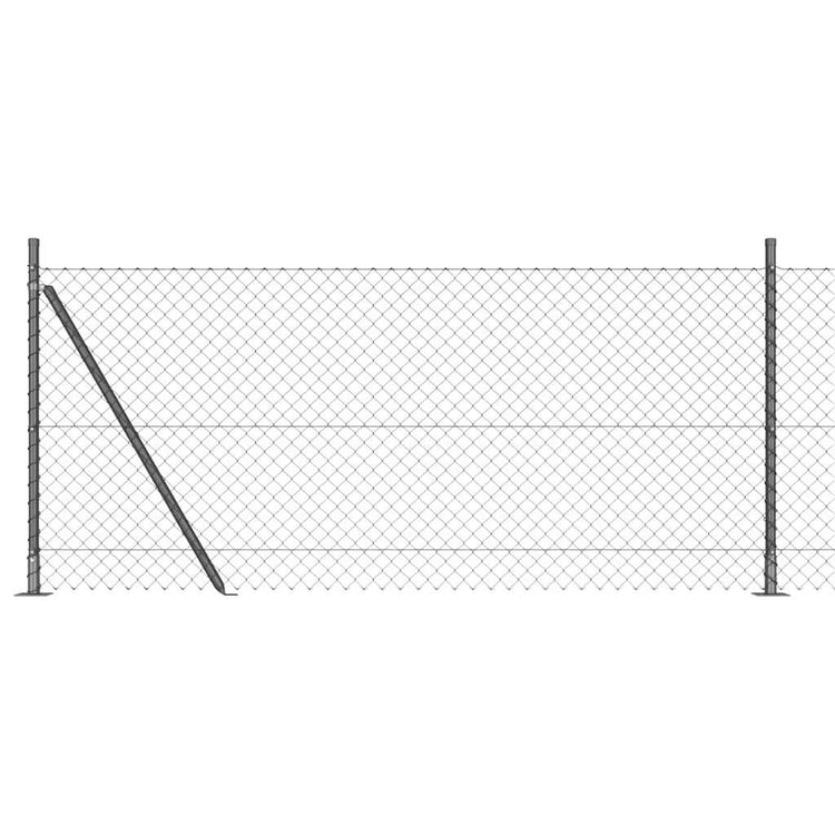Vidaxl gaashek met betonnen voetstuk 10 x 1 m pvc-coated staal grijs
