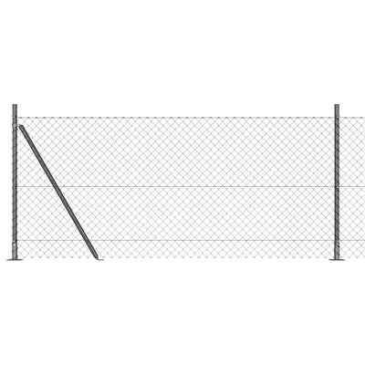Vidaxl afrasteringspaal grijs 10 x 1 m (40 x 40 mm gaas) staal en pvc