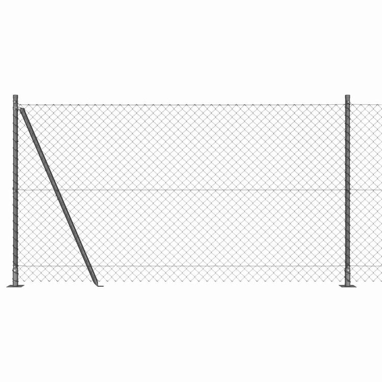 Vidaxl gaashek met betonnen voetstuk 10 x 1,2 m pvc-coated staal grijs