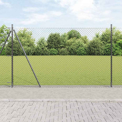 Vidaxl afrasteringspaal grijs 10 x 1,5 m (40 x 40 mm gaas)
