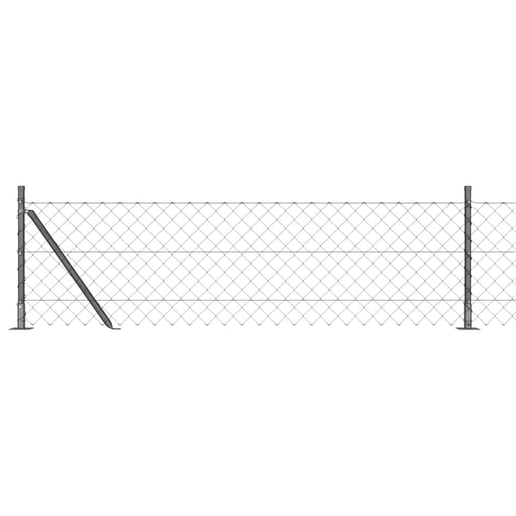 Vidaxl gaashek met betonnen voetstuk 10 x 0,6 m pvc-coated staal grijs