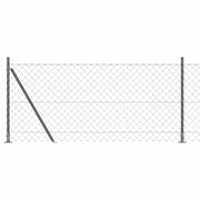 Vidaxl gaashek met betonnen voetstuk 10 x 1 m pvc-coated staal grijs - afbeelding 2