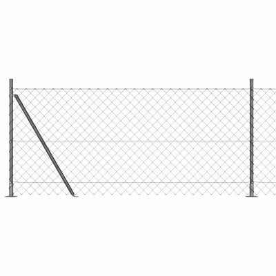 Vidaxl afrasteringspaal grijs 10 x 1 m (60 x 60 mm gaas) staal en pvc