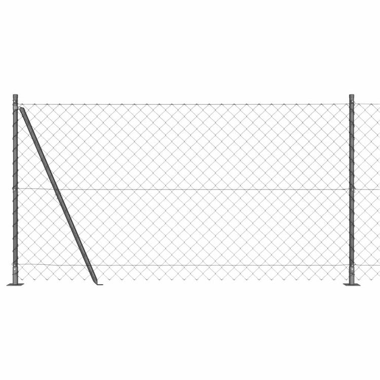 Vidaxl gaashek met betonnen voetstuk 10 x 1,2 m pvc-coated staal grijs