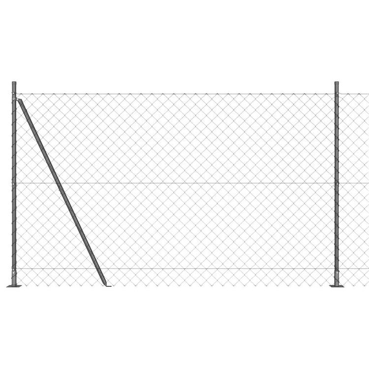Vidaxl gaashek met betonnen voetstuk 10 x 1,4 m pvc-coated staal grijs