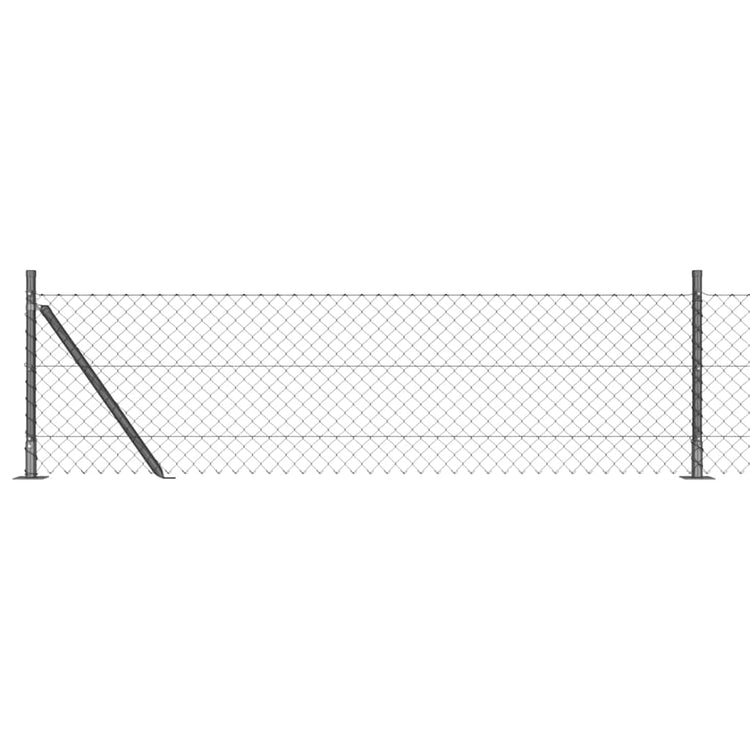 Vidaxl gaashek met betonnen voetstuk 25 x 0,4 m pvc-coated staal grijs