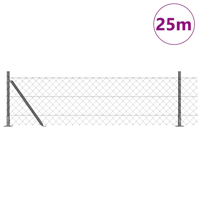 Vidaxl gaashek met betonnen voetstuk 25 x 0,4 m pvc-coated staal grijs