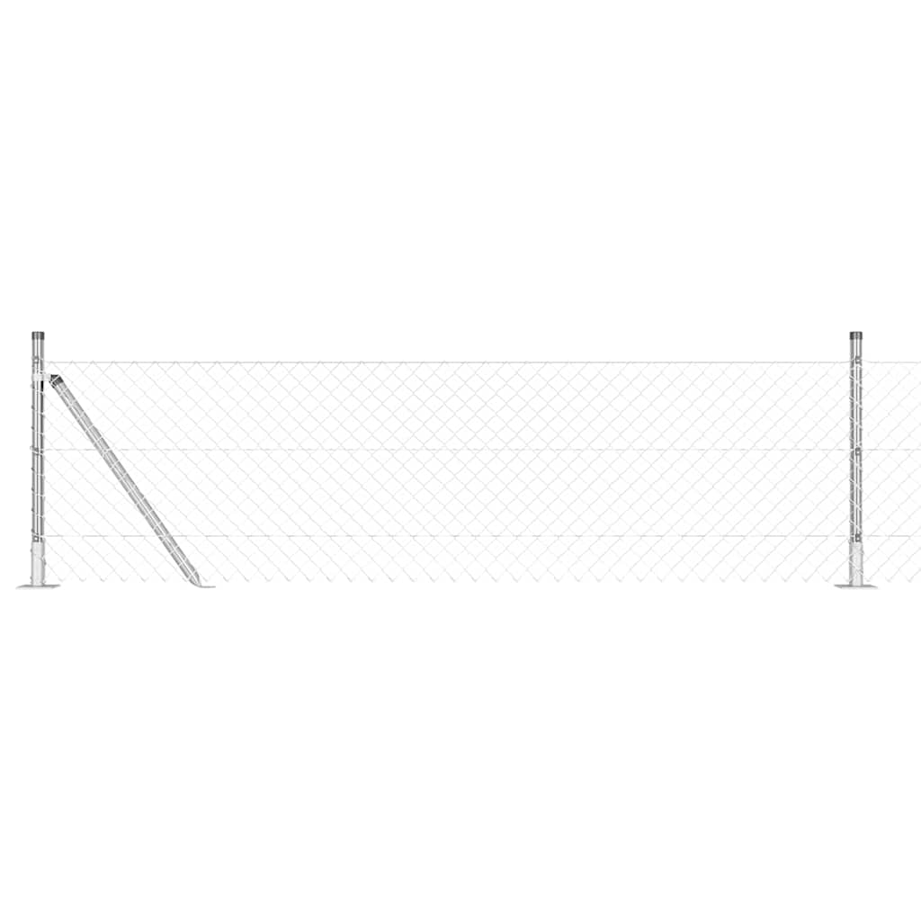 Vidaxl afrasteringspaal zilver 10 x 0,6 m (40 x 40 mm gaas) staal