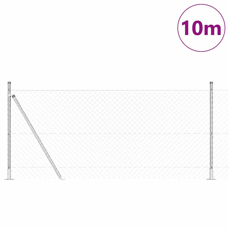 Vidaxl gaashek met betonnen voetstuk 10 x 1 m gegalvaniseerd staal
