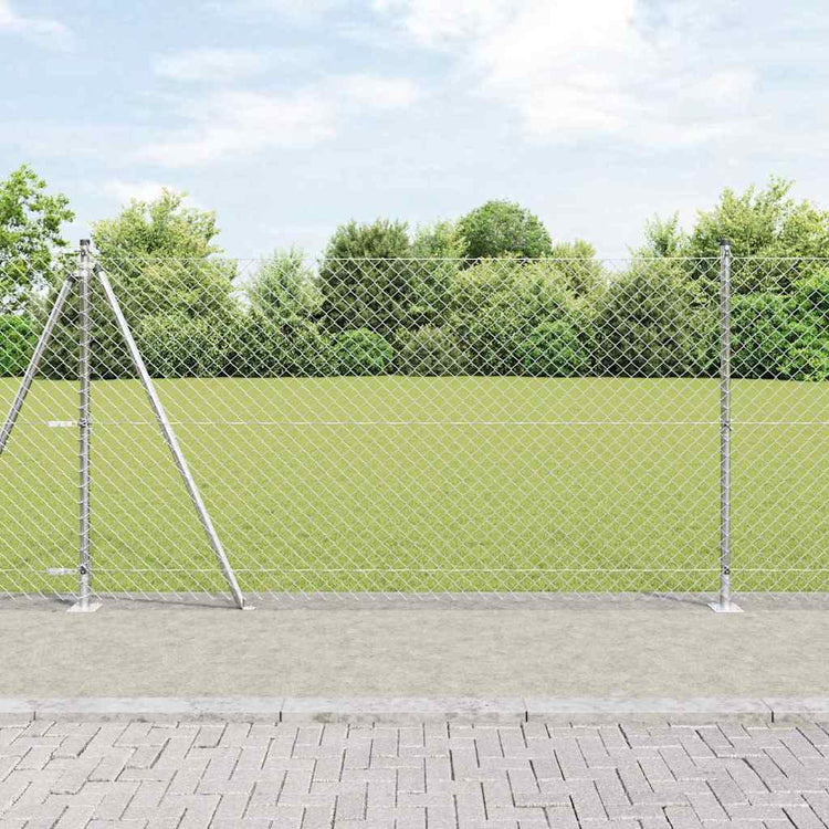 Vidaxl gaashek met betonnen voetstuk 10 x 1,2 m gegalvaniseerd staal