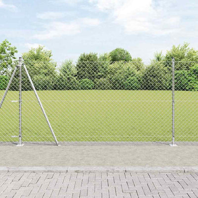 Vidaxl afrasteringspaal zilver 10 x 1,2 m (40 x 40 mm gaas) staal