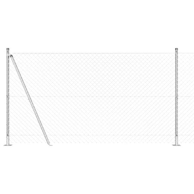 Vidaxl afrasteringspaal zilver 10 x 1,2 m (40 x 40 mm gaas) staal