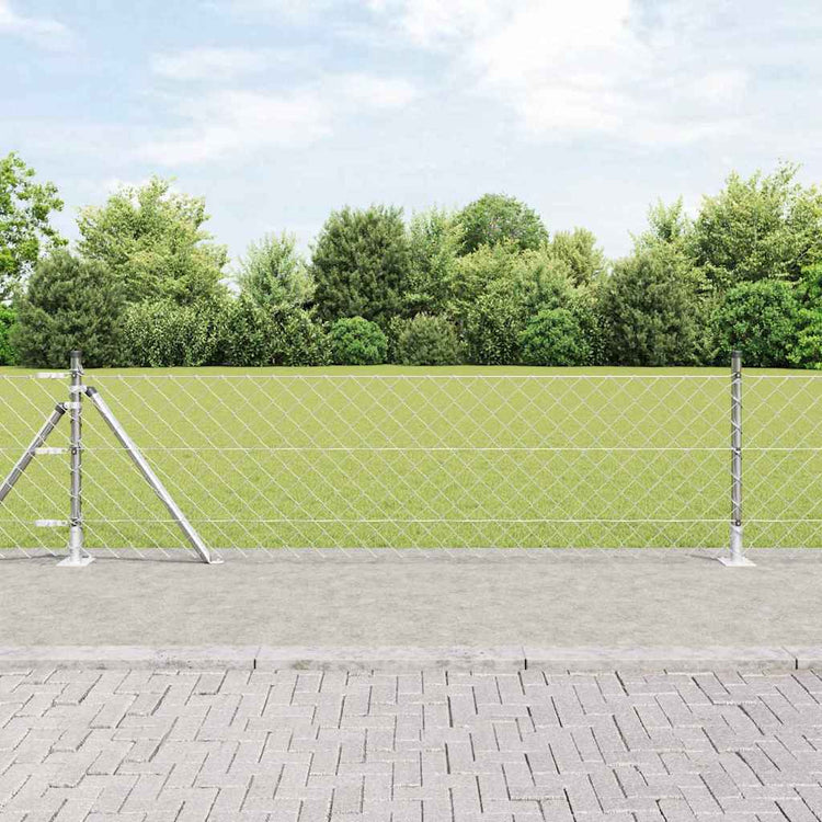 Vidaxl gaashek met betonnen voetstuk 10 x 0,4 m gegalvaniseerd staal