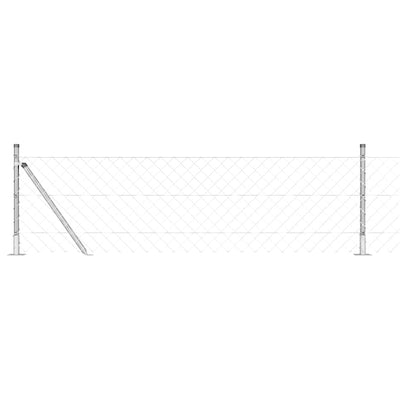 Vidaxl afrasteringspaal zilver 10 x 0,4 m (60 x 60 mm gaas) staal
