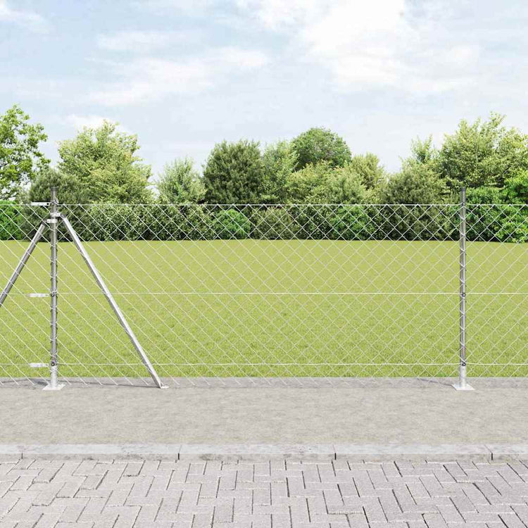 Vidaxl gaashek met betonnen voetstuk 10 x 0,8 m gegalvaniseerd staal