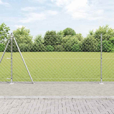 Vidaxl afrasteringspaal zilver 10 x 1,2 m (60 x 60 mm gaas) staal