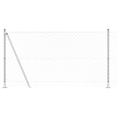 Vidaxl afrasteringspaal zilver 10 x 1,2 m (60 x 60 mm gaas) staal