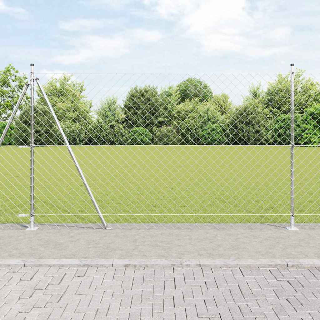Vidaxl gaashek met betonnen voetstuk 10 x 1,4 m gegalvaniseerd staal