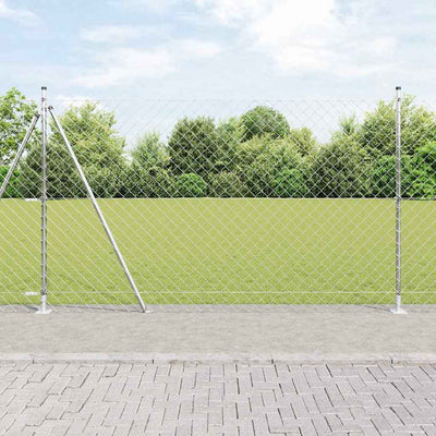 Vidaxl afrasteringspaal zilver 10 x 1,4 m (60 x 60 mm gaas) staal