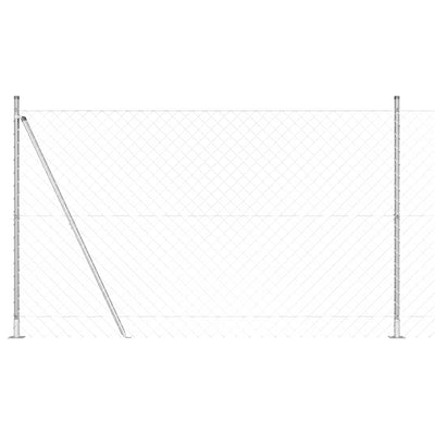 Vidaxl afrasteringspaal zilver 10 x 1,4 m (60 x 60 mm gaas) staal