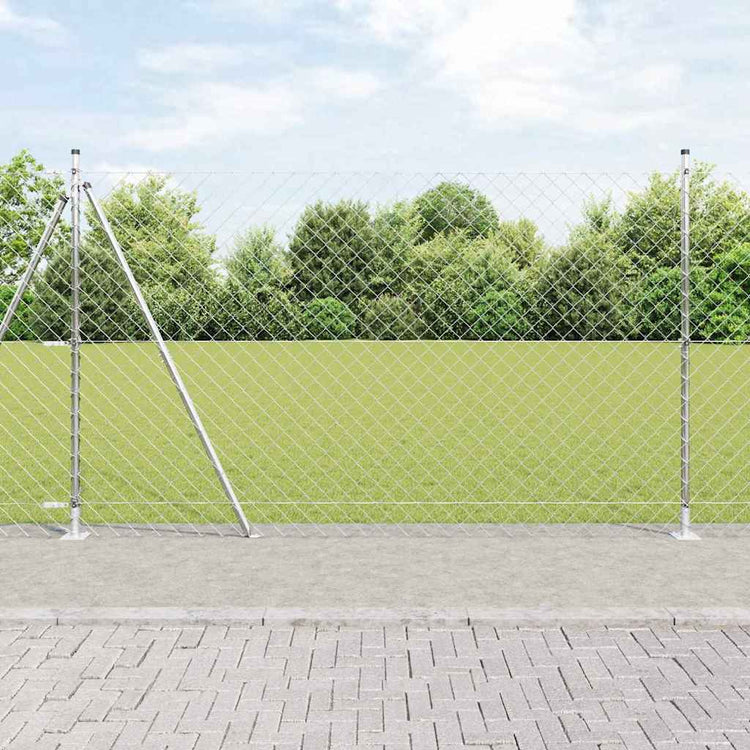 Vidaxl gaashek met betonnen voetstuk 10 x 1,5 m gegalvaniseerd staal