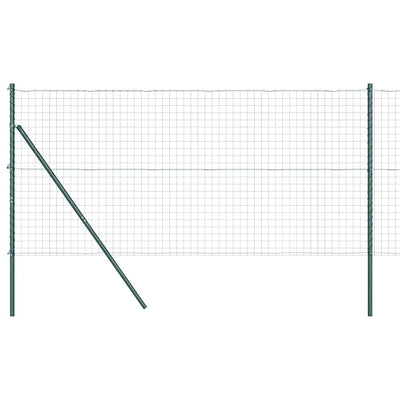 Vidaxl hek met paal groen 1,2 x 10 m staal en pvc