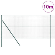 Vidaxl euro-hek met grondbevestiging 10 x 1,4 m pvc-coated staal groen - afbeelding 3