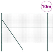 Vidaxl euro-hek met grondbevestiging 10 x 1,5 m pvc-coated staal groen - afbeelding 3