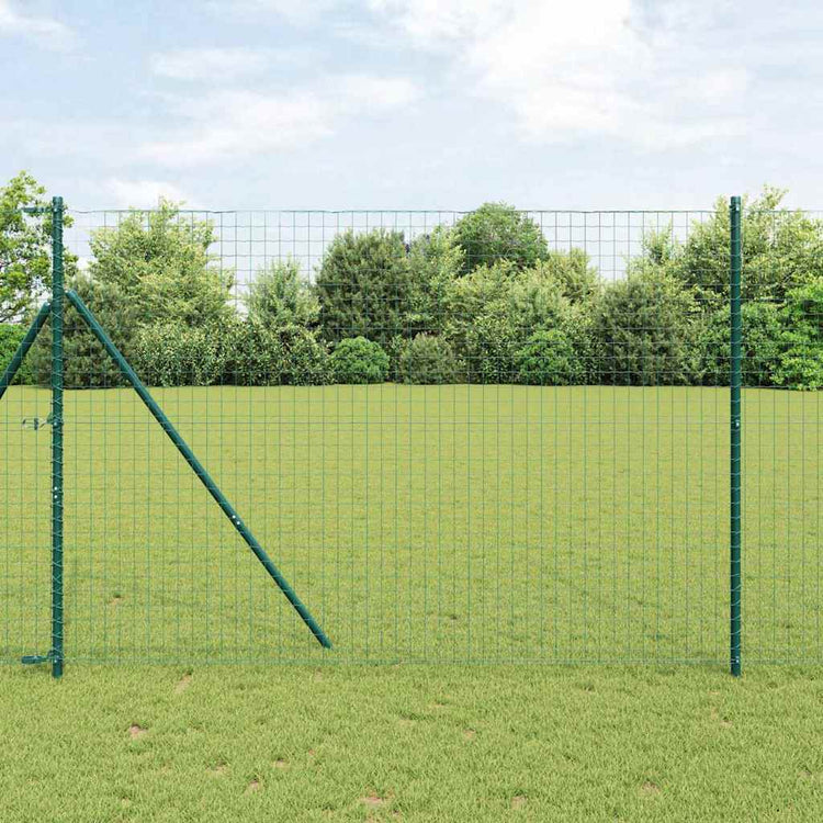 Vidaxl euro-hek met grondbevestiging 10 x 1,6 m pvc-coated staal groen