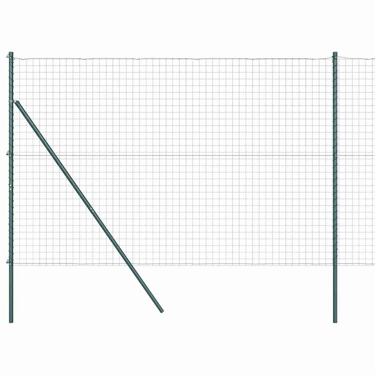 Vidaxl euro-hek met grondbevestiging 10 x 1,6 m pvc-coated staal groen