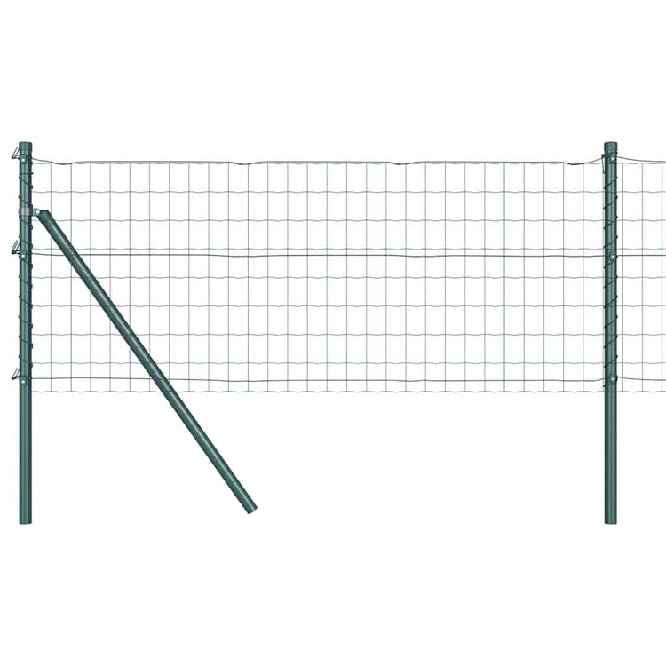 Vidaxl euro-hek met grondbevestiging 10 x 0,8 m pvc-coated staal groen