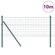Vidaxl euro-hek met grondbevestiging 10 x 0,8 m pvc-coated staal groen - afbeelding 3