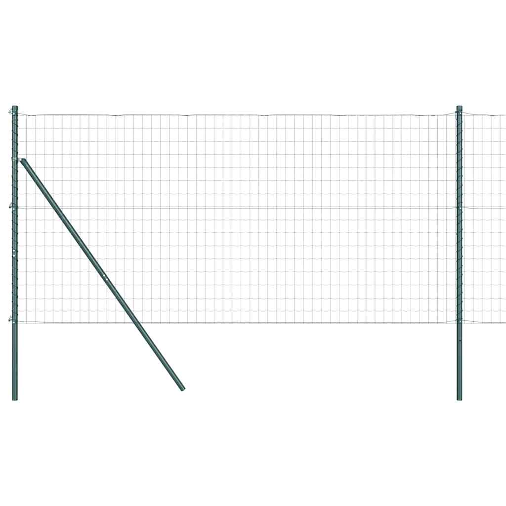 Vidaxl hek met paal groen 1 x 10 m staal en pvc