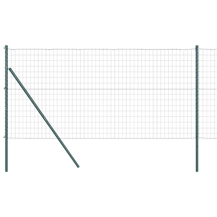 Vidaxl euro-hek met grondbevestiging 10 x 1,2 m pvc-coated staal groen
