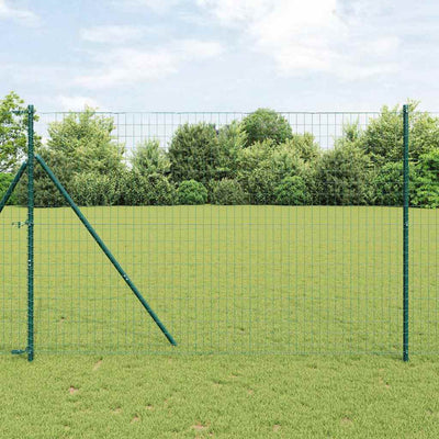 Vidaxl hek met paal groen 1,6 x 10 m staal en pvc