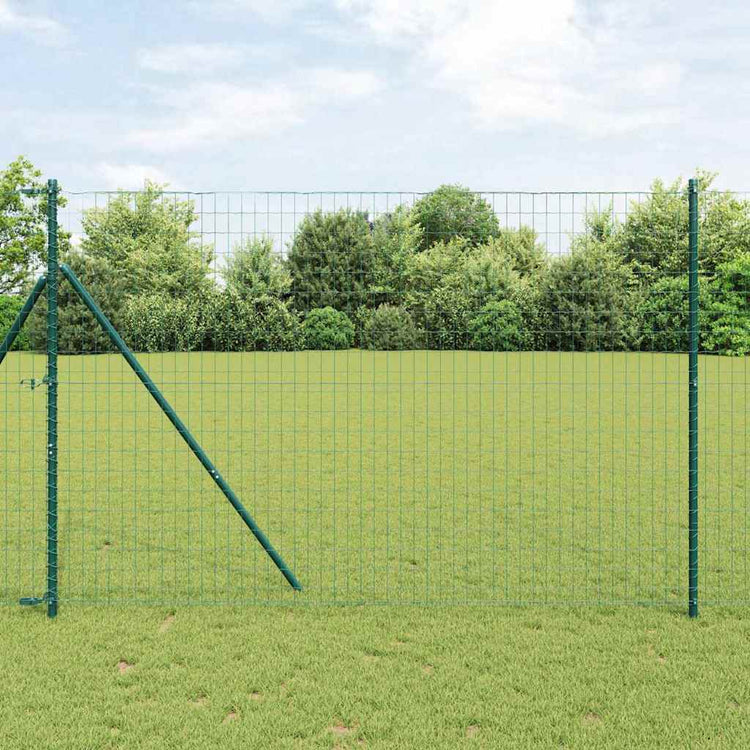 Vidaxl euro-hek met grondbevestiging 10 x 1,6 m pvc-coated staal groen