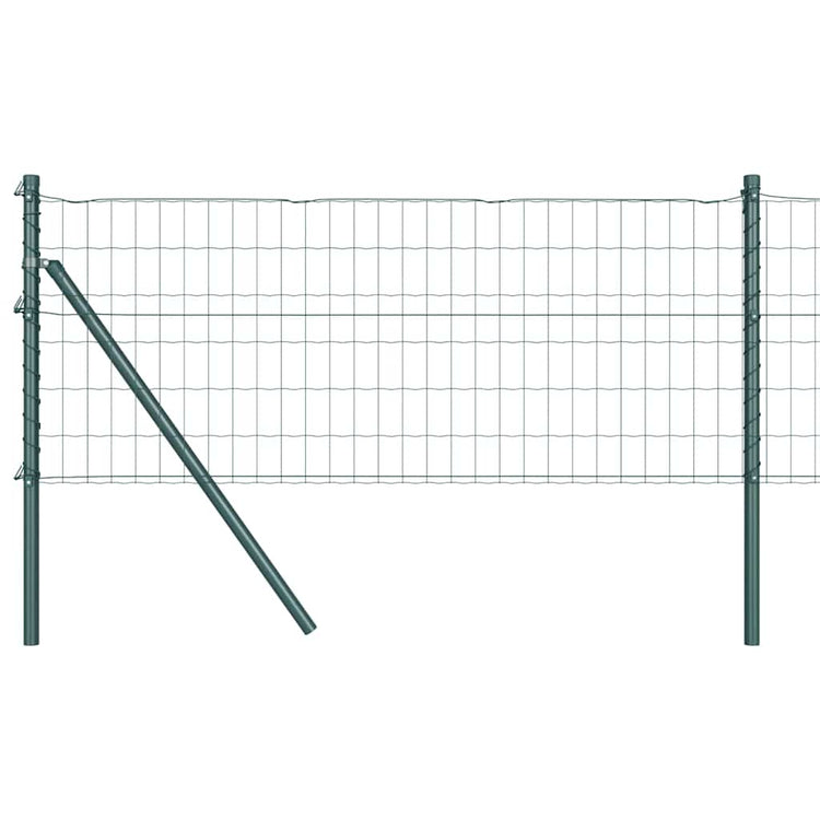 Vidaxl euro-hek met grondbevestiging 10 x 0,6 m pvc-coated staal groen