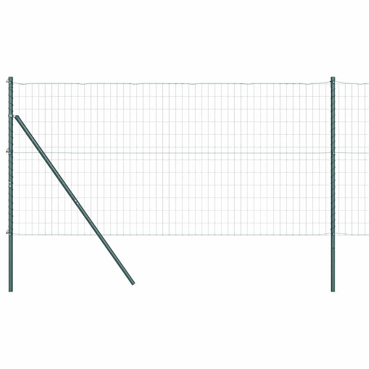 Vidaxl euro-hek met grondbevestiging 10 x 1,4 m pvc-coated staal groen