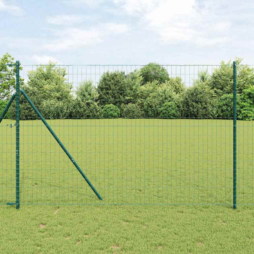 Vidaxl euro-hek met grondbevestiging 10 x 1,6 m pvc-coated staal groen