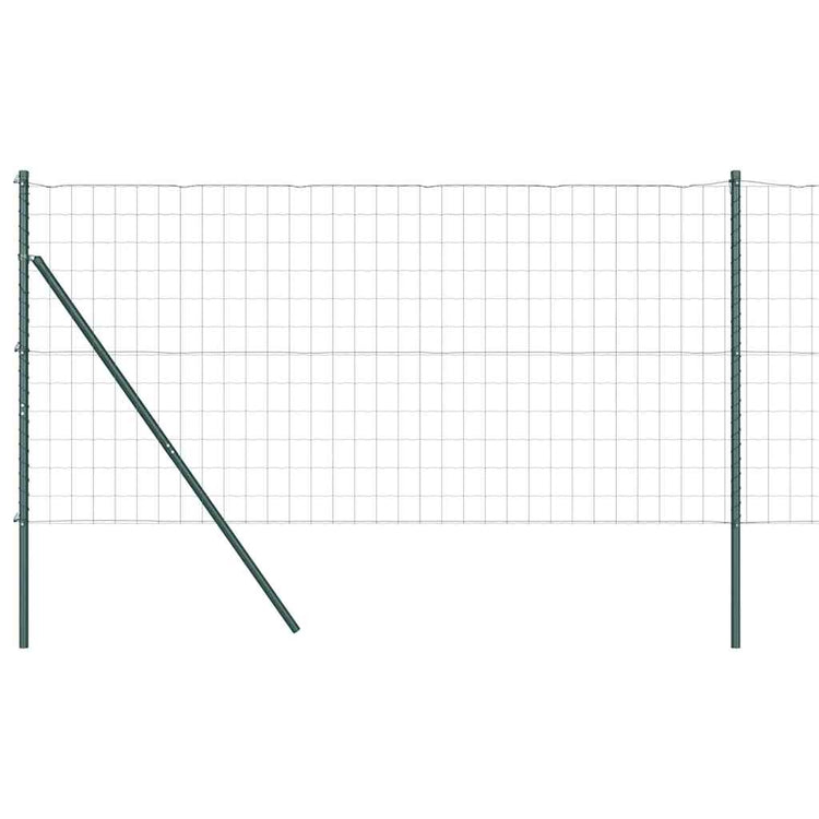Vidaxl euro-hek met grondbevestiging 10 x 1,2 m pvc-coated staal groen