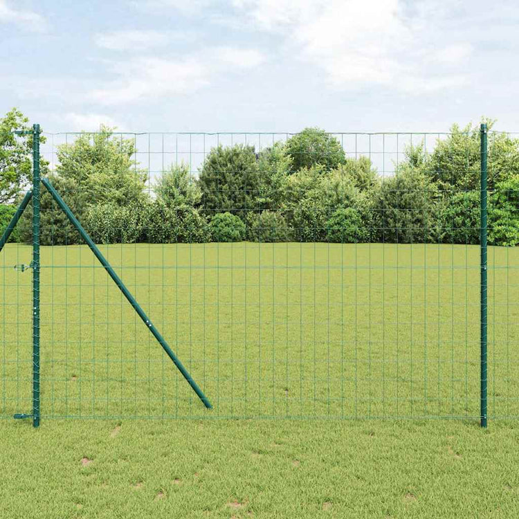 Vidaxl euro-hek met grondbevestiging 10 x 1,5 m pvc-coated staal groen