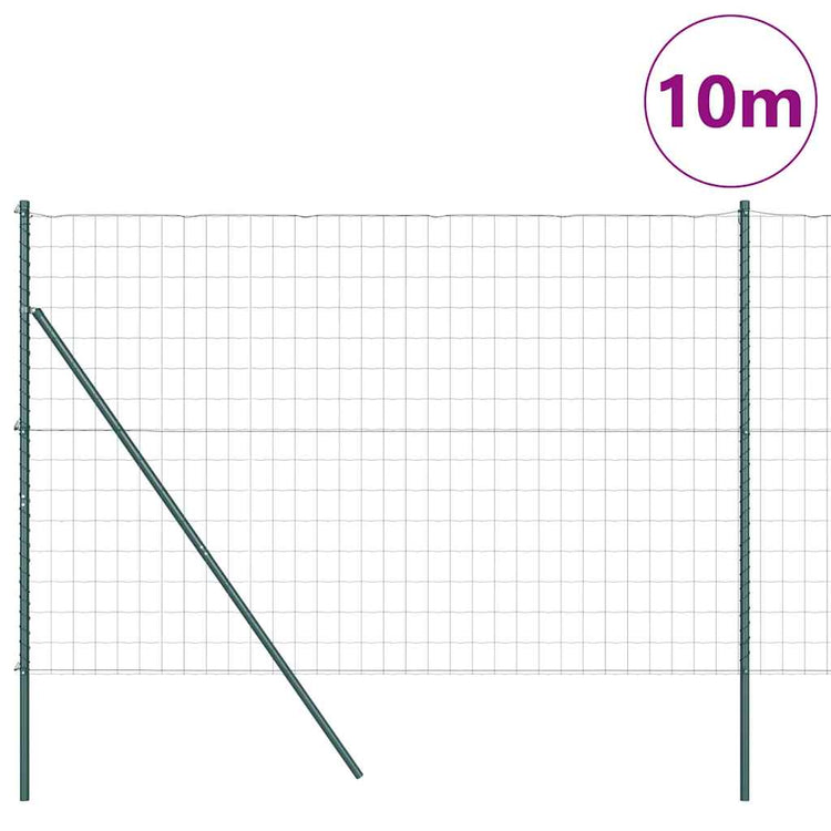 Vidaxl euro-hek met grondbevestiging 10 x 1,6 m pvc-coated staal groen