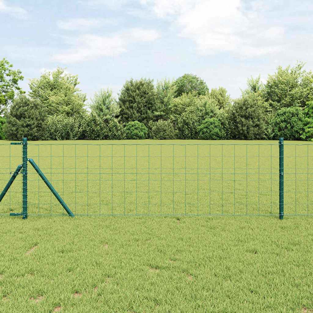 Vidaxl euro-hek met grondbevestiging 10 x 0,6 m pvc-coated staal groen