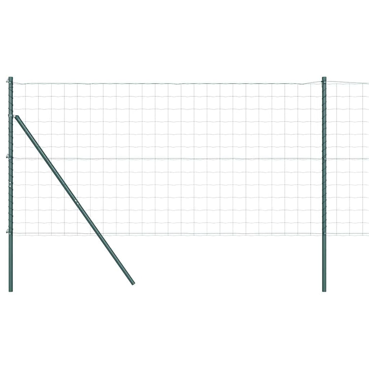 Vidaxl euro-hek met grondbevestiging 10 x 1,4 m pvc-coated staal groen